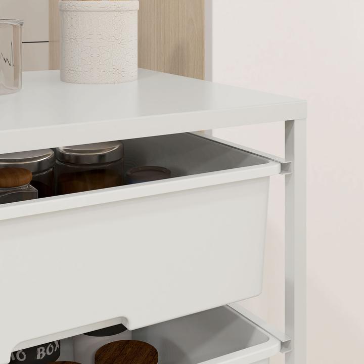 Image du produit Homcom Rollwagen Stahl, Kunststoff Weiss