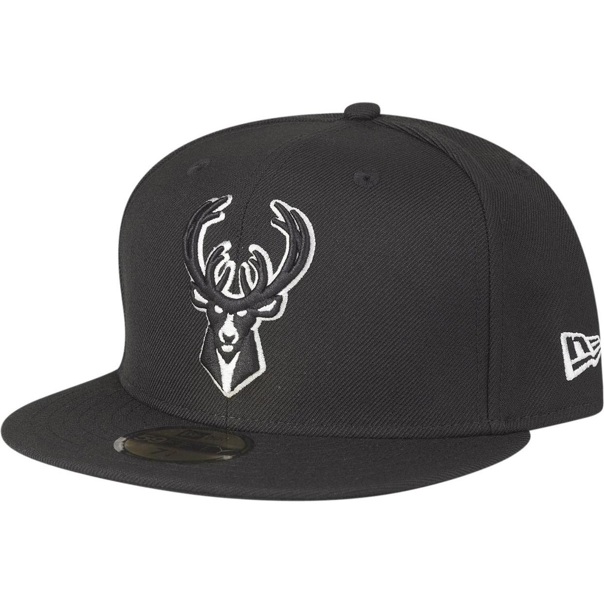 New Era, Herren, Cap, 59Fifty Fitted Cap - NBA Milwaukee Bucks - 7 7/8, Schwarz, (7 7/8)