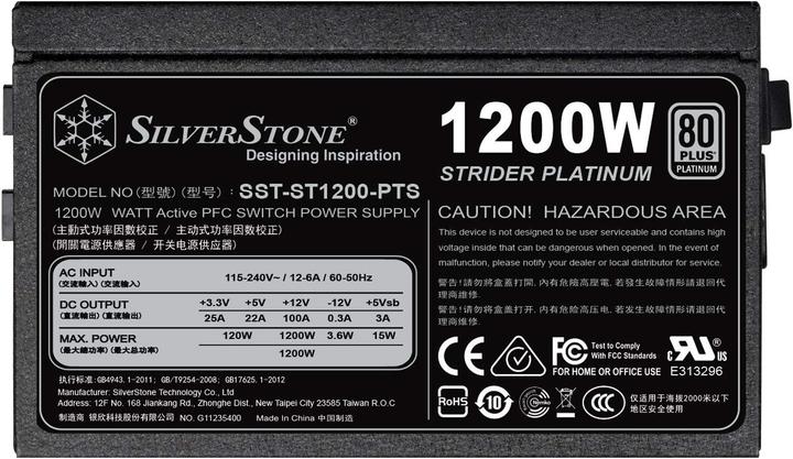 Actual product image Silverstone SST-ST1200-PTS 1200W - Power supply - ATX (1200 W)