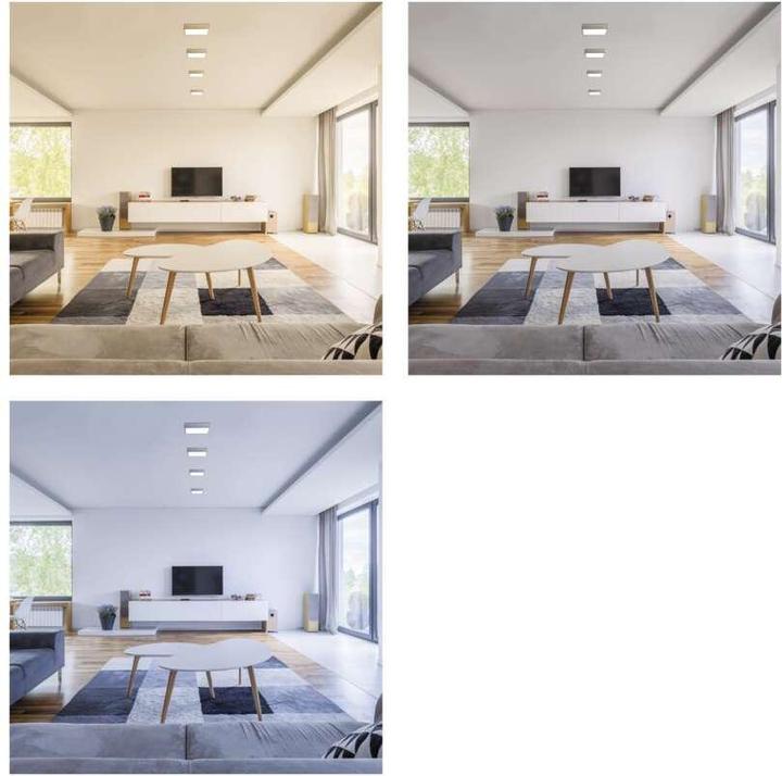 Actual product image Emos Surface-mounted LED light NEXXO, square, silver, 12.5W, with Change CCT (1100 lm)