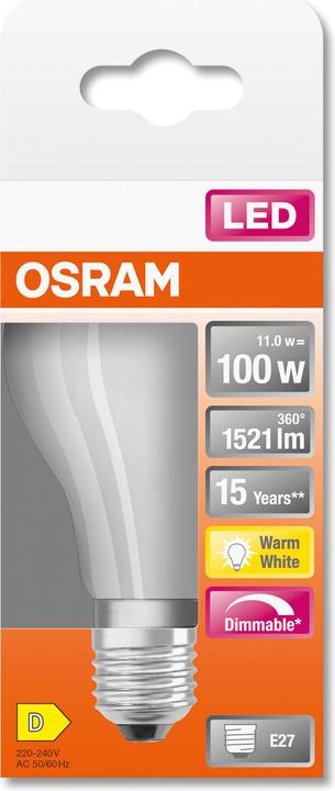 Produktbild Osram Led Retrofit Classic A (E27, 11 W, 1521 lm, 1 x, D)
