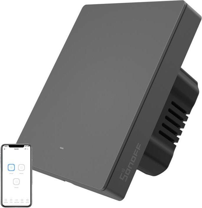 Actual product image Sonoff smart 1-channel Wi-Fi wall switch black (M5-1C-80)