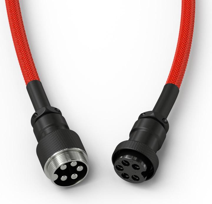 Actual product image Glorious GMMK Coiled Cable Crimson Red, coiled cable, USB-C/USB-A - red/black (1.40 m)