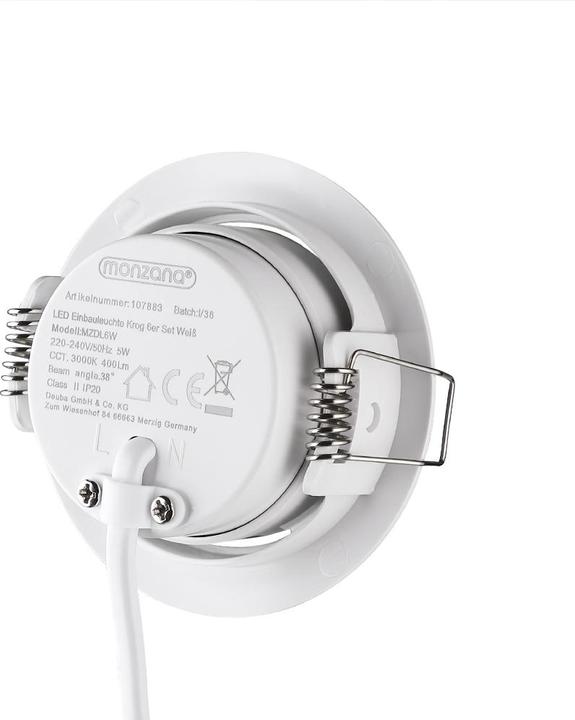 Actual product image Monzana Set of 6 LED recessed luminaire (400 lm)