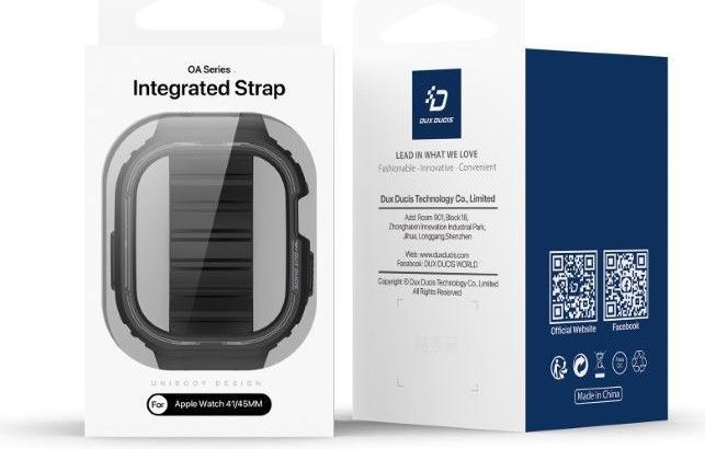 Actual product image Dux Ducis OA Strap Apple Watch 38mm/40mm/41mm - Black (38 mm, 40 mm, 41 mm, Silicone, Apple Watch Series 2, Apple Watch Series 1, Apple Watch Series 3, Apple Watch Series 4, Apple Watch Series 5, Apple Watch Series 6, Apple Watch Series 7, Apple Watch Series 8, Apple Watch Series 9, Apple Watch SE)