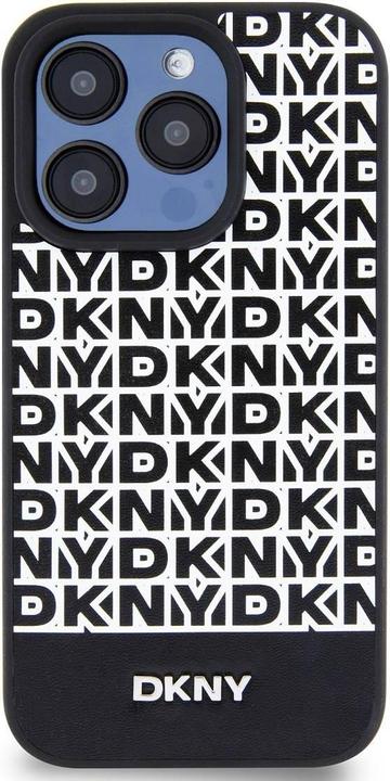 Actual product image DKNY PU Leather Repeat Pattern Bottom Stripe MagSafe Case for iPhone 13 Pro Black (Apple iPhone 13 Pro)