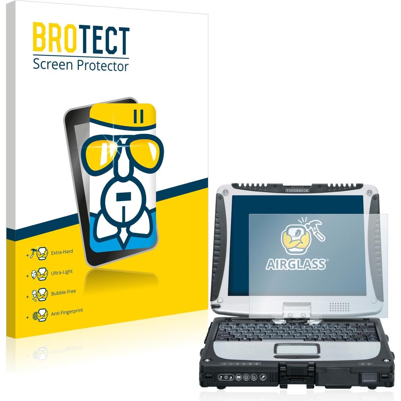 BROTECT AirGlass Panzerglasfolie (1 Stück, Toughbook CF-19), Tablet Schutzfolie
