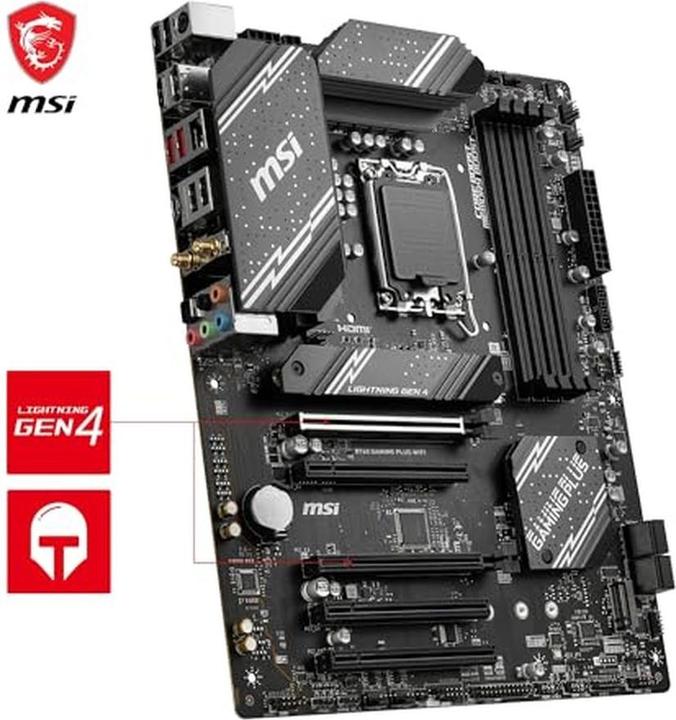 Immagine prodotto MSI B760 GAMING PLUS WIFI LGA1700 mATX MB 4xDDR5 4xSATA 2xM.2 (LGA 1700, Intel B760, ATX)