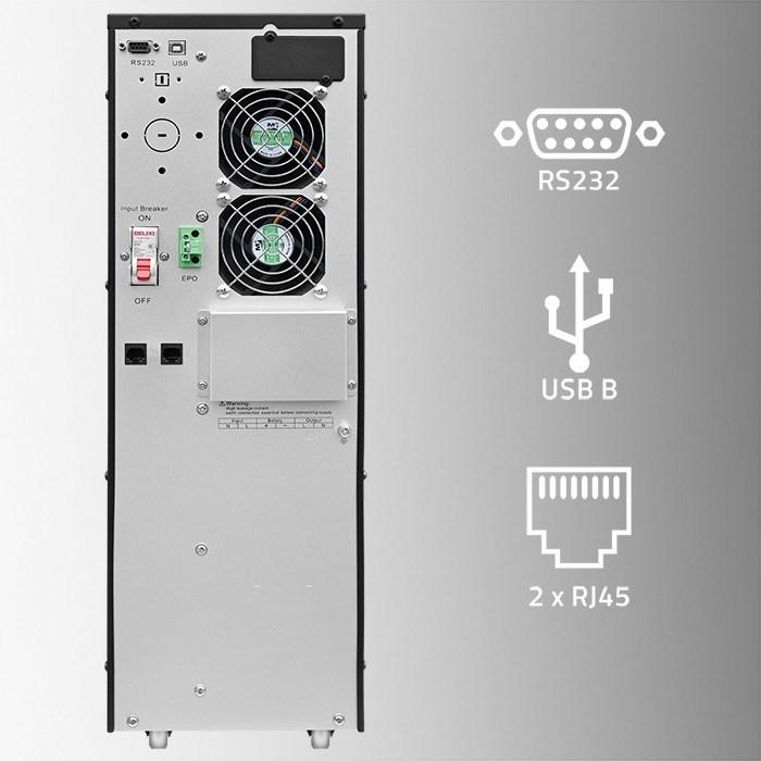 Image du produit Qoltec ZASILACZ AWARYJNY UPS 6KVA | 6000W | POWER FACTOR 1.0 | LCD | EPO | USB | ON-LINE (6000 VA, 6000 W, Double convertisseur en ligne Onduleur)