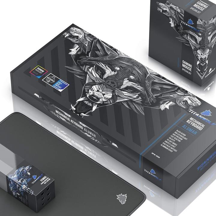Produktbild Titanwolf Tastatur, Maus und Mauspad-Set, Gaming-Set, Mechanisches Keyboard, Mouse & Mousepad Bundle (DE, Kabelgebunden)