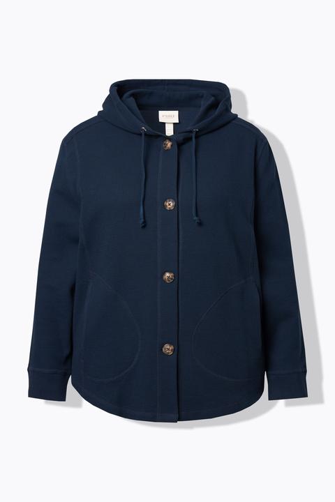 Produktbild Ulla Popken Sweatjacke, Waffelstruktur, Kapuze (60)