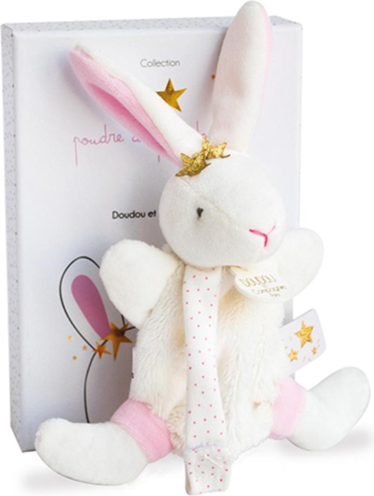 Actual product image Doudou et Compagnie Rabbit star cuddle cloth with pacifier holder15cm