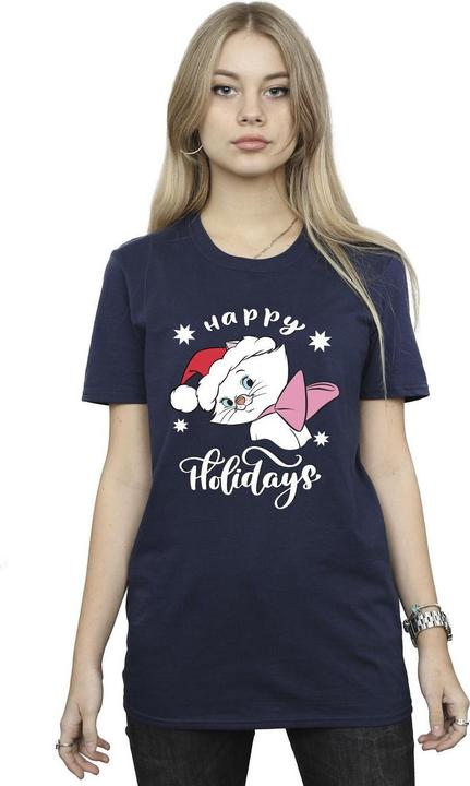 Immagine prodotto Disney Femme/Les femmes The Aristocats Happy Holidays - T-shirt boyfriend en coton (M)