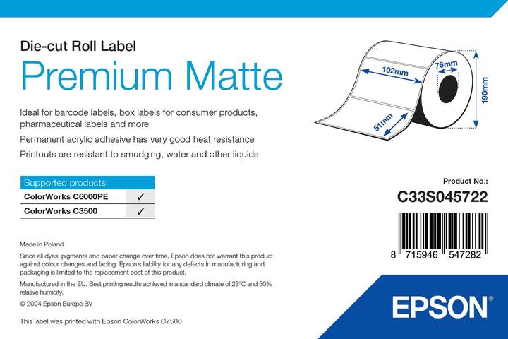 Produktbild Epson Premium Matte Label