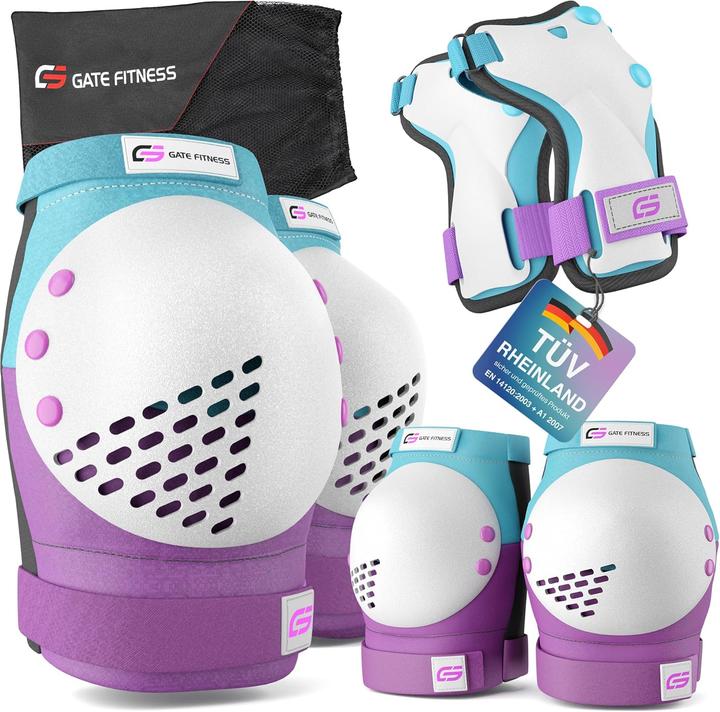Image du produit Gate Fitness 6-teilige Protektoren-Set für Kinder & Jugendliche (M, Protège-poignets, Genouillère, Coudes, 6 pièces)