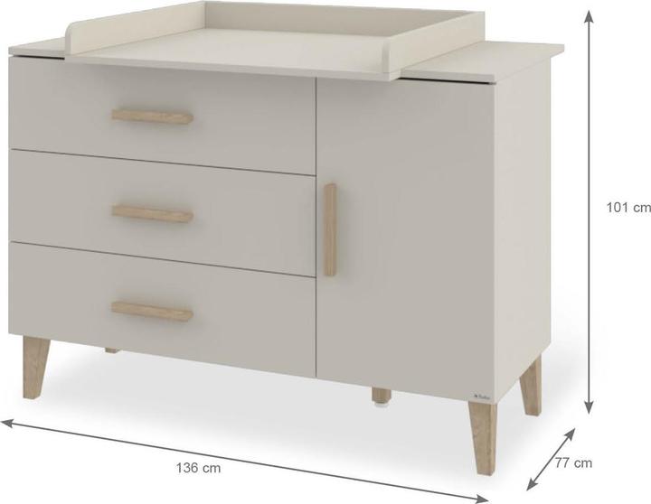 Produktbild Pinolino Kinderzimmer-Set „Tami” extrabreit gross, 3-tlg. (Babybett, Kinderkleiderschrank, Wickelkommode)