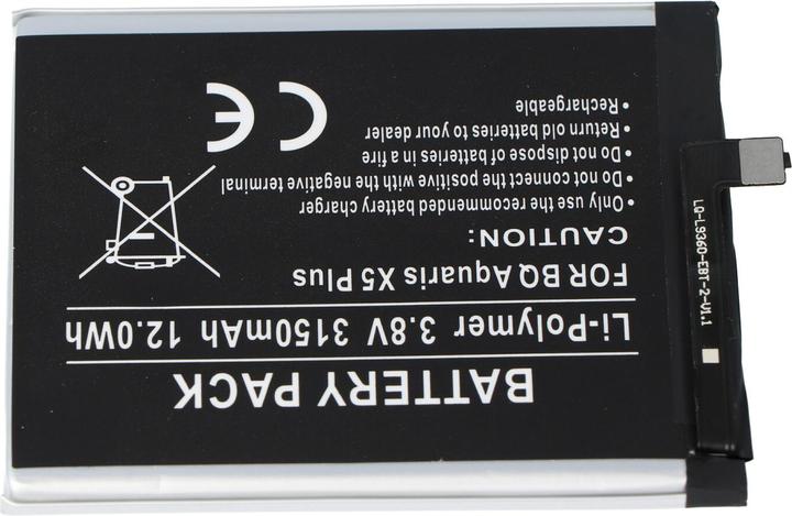 Actual product image AccuCell Battery BQ Aquaris X5 Plus, 3200