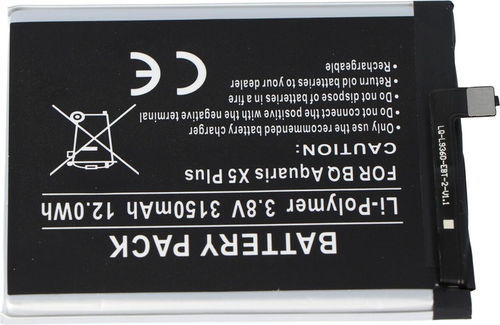 Produktbild AccuCell Akku BQ Aquaris X5 Plus, 3200