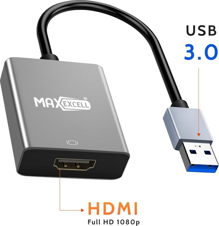 Produktbild Max Excell HDMI auf USB 3.0 Adapter Full HD (HDMI, 15 cm)
