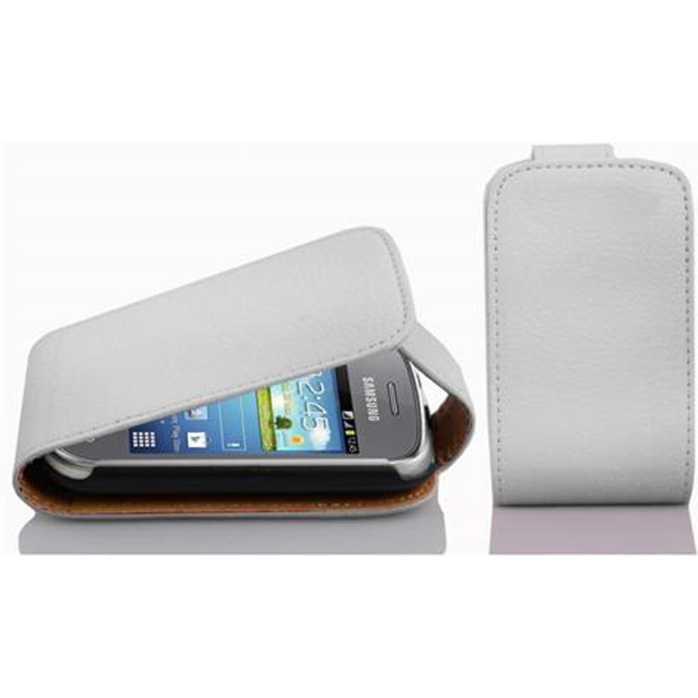 Thumbnail - Cadorabo Flip mit Struktur Cover (Samsung Galaxy Pocket Neo), Smartphone Hülle, Weiss