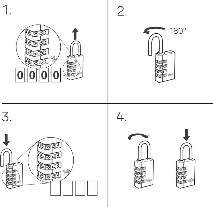 Actual product image Yale YE3CB/38/131/1/S Padlock 38 mm silver Combination lock