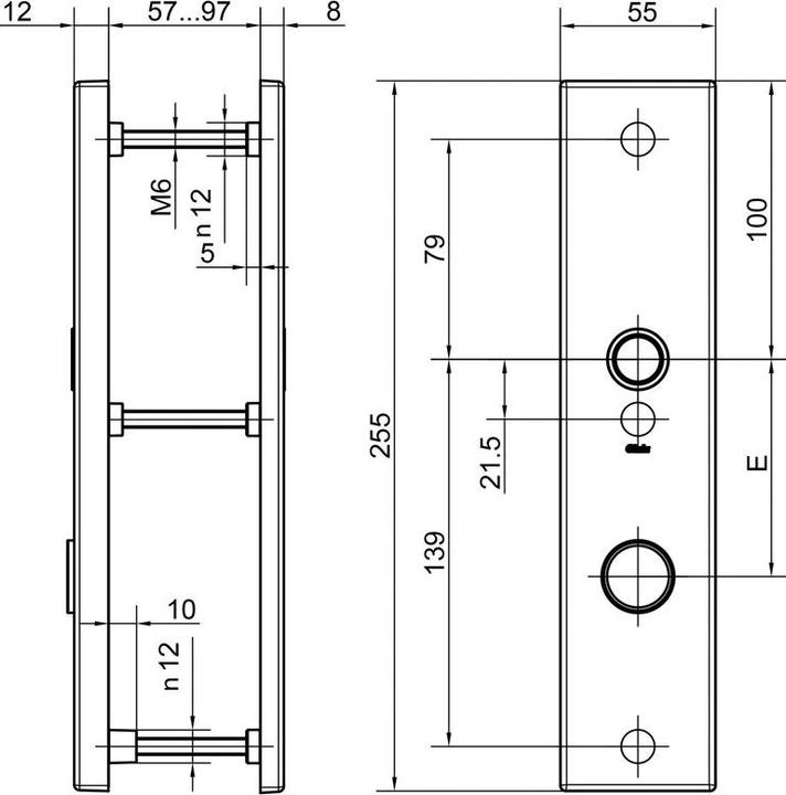 Image du produit Glutz Entrée de protection garniture 58611 Memphis (Garniture de porte sur plaque)