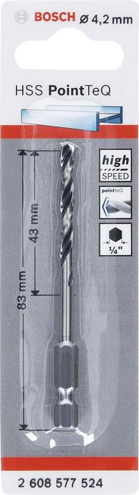 Actual product image Bosch Professional Zubehör HSS PointTeQ hexagonal drill bit 4.2 mm (4.2 mm)