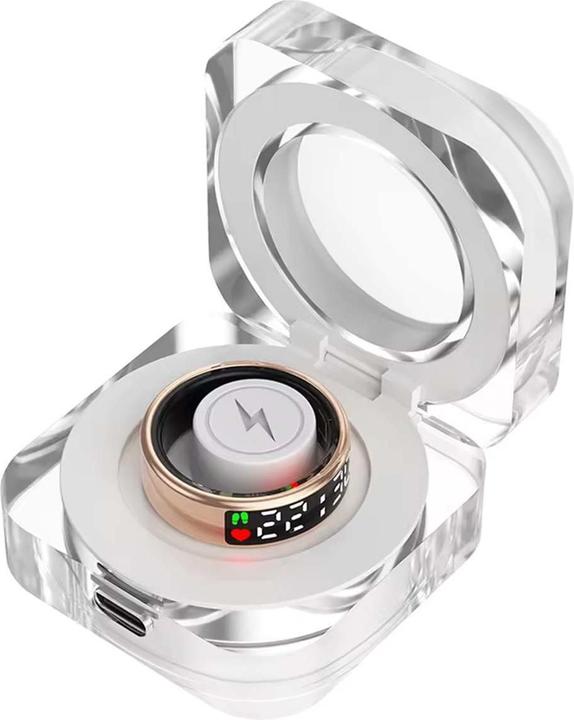 Produktbild Avizar Smart Ring Grösse 10 Saturn LED mit Ladeetui (10, Gold)