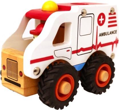 Magni - Wooden ambulance with rubber wheels (2626)