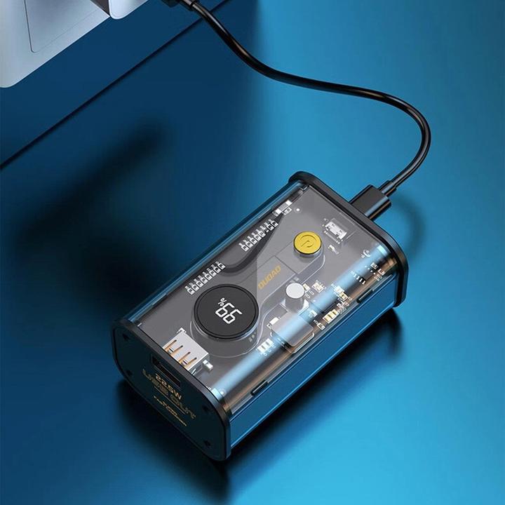 Actual product image Dudao power bank 10000mAh 1xUSB-C / 1xUSB-A 22.5W PD black (K16) (10000 mAh, 22.50 W, 37 Wh)