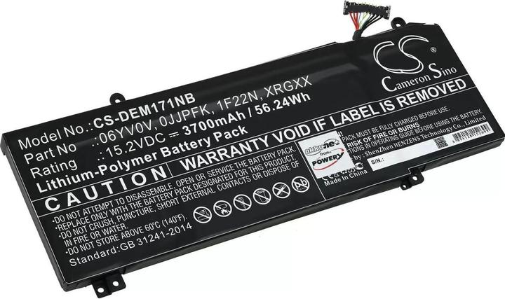 Image du produit AccuCell Batterie Dell Alienware M15 2018, G5 15 5590, G7 15 7590, type de batterie XRGXX et autres (3700 mAh)