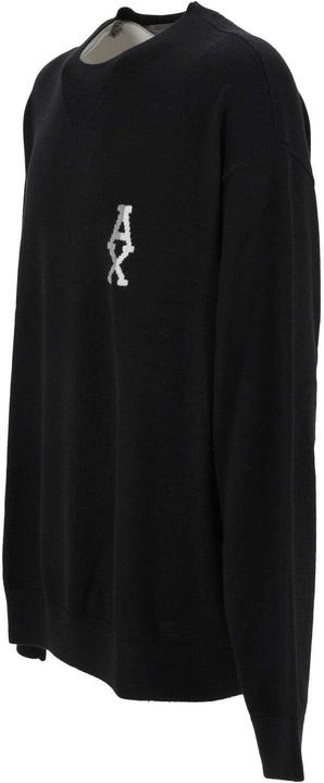 Produktbild Armani Exchange Heren The Grid, Sustainable, Jacquard Logo Pullover Sweater, zwart, S (S)