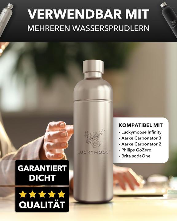 Actual product image Luckymoose Infinity bottle