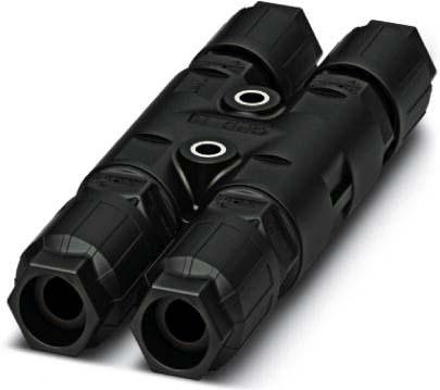 Image du produit Phoenix Contact 1414719 Série de distributeurs à fiche ronde (connecteur rond) : QPD Nombre total de pôles : 2 + PE