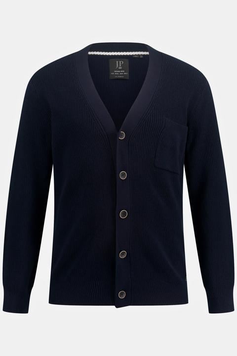 Produktbild JP1880 Strickjacke, V-Ausschnitt, Knopfleiste, Brusttasche (6XL)