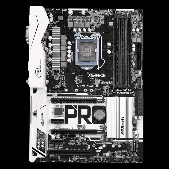 Produktbild AsRock H270 Pro4 (LGA 1151, Intel H270, ATX)