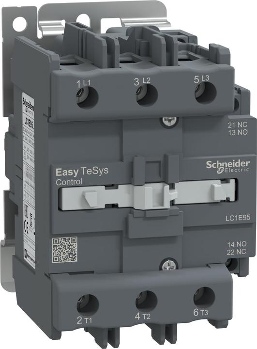 Actual product image Schneider Easy TeSys power contactor 3P 95A 1NO+1NC 24V AC 50/60Hz LC1E95B7