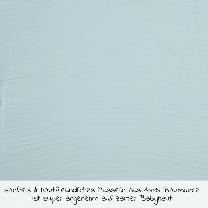 Produktbild Kapuzenbadetücher & Handtücher Mull-Kapuzenbadetuch 100 x 100 cm - Mint Eisblau