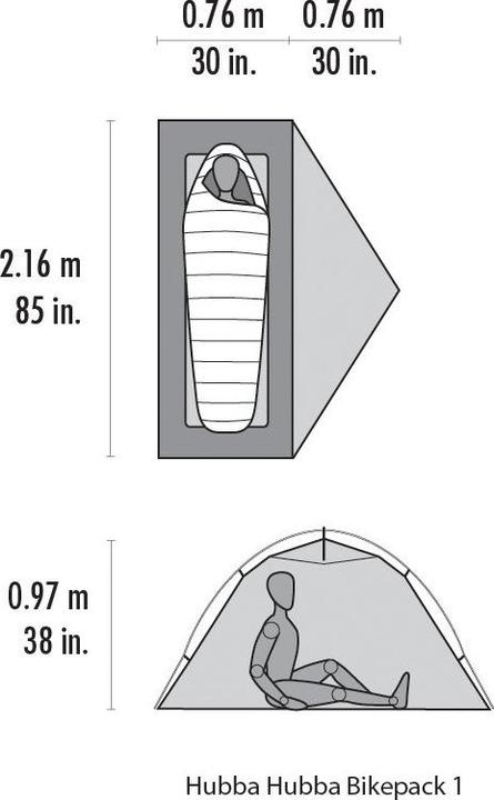Actual product image Msr Hubba Hubba Bikepack 1 (Dome tent, 0.93 kg, 1 person)