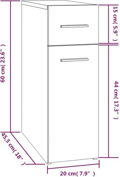 Actual product image VidaXL Nansi (20 x 45.5 x 60 cm)