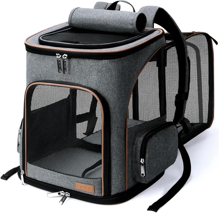 Lekesky Transportrucksack (Chat, Petit animal, Chien, Pliable, Respirant, Lavable)