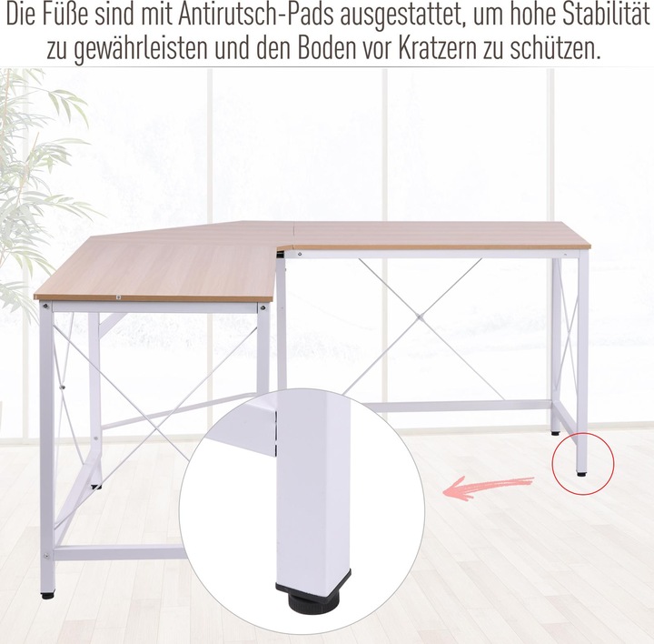 Produktbild Homcom Winkelschreibtisch (150 x 150 x 76 cm)