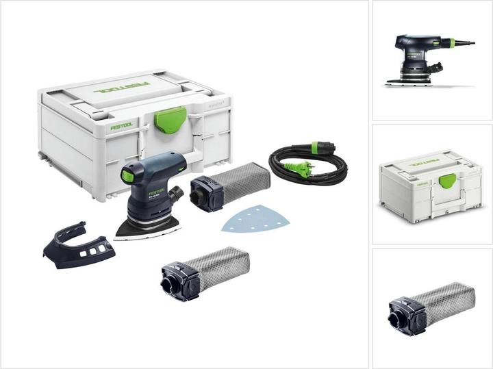 1x Festool PROTECTOR, 1x Systainer SYS3 M 187, 1x Festool DTS 400 REQ-Plus Deltaschleifer, 1x StickFix Schleifschuh 100 x 150 mm, 2x Longlife Staubfangbeutel