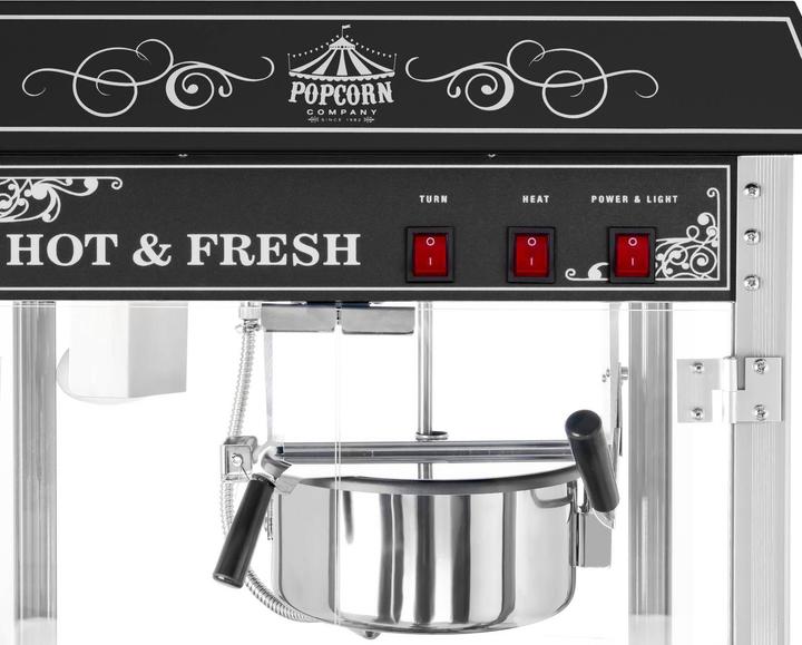 Produktbild Royal Catering Popcornmaschine Retro Popcornmaker Popcornautomat 1600W 5kg h Dach Schwarz