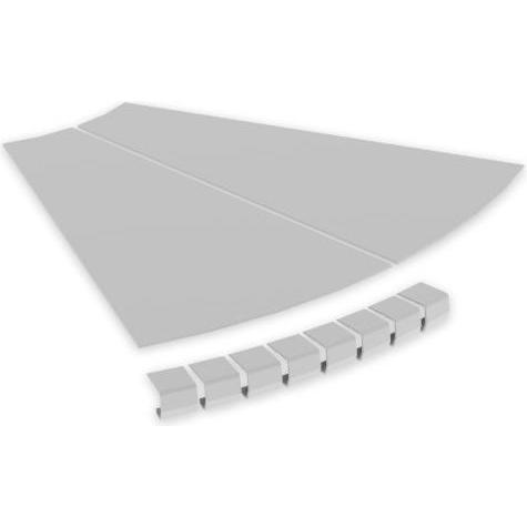 Unex, Passaggio dei cavi, 67614-04 Coperchio piatto piegato a 45 600 R300 in U23X RAL7035 (63.64 cm)