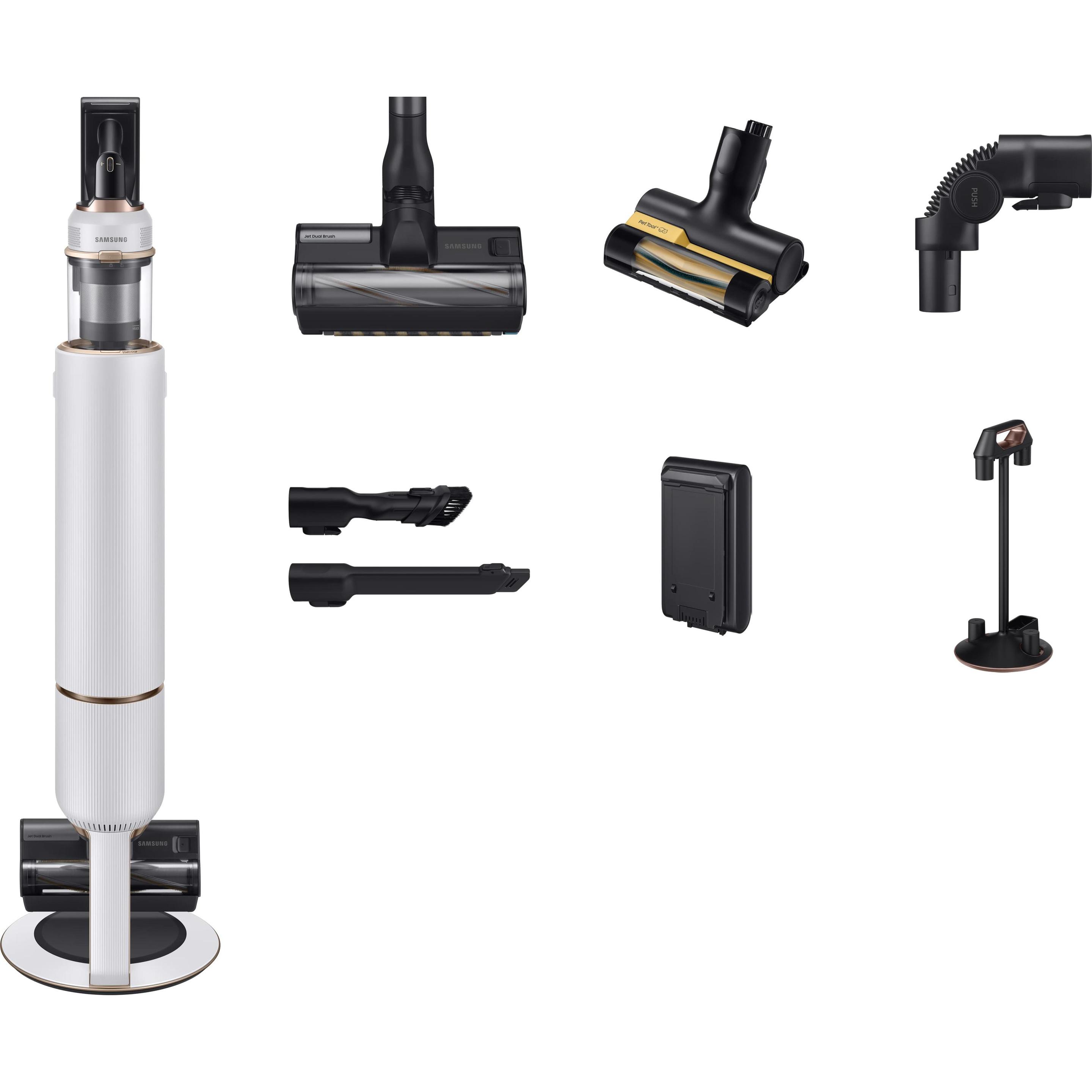 Samsung BESPOKE JetTM Plus Upright Elektrobesen, Staubsauger, Schwarz, Weiss