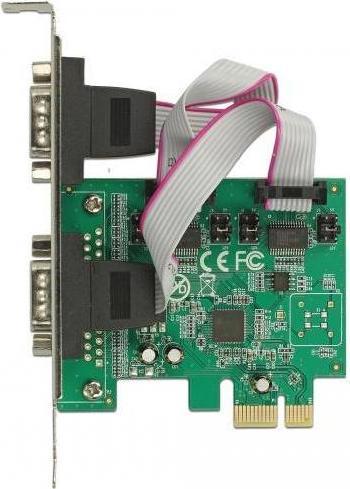 Actual product image Delock PCI Express card > 2 x Serial RS-232 High Speed 921K with power supply