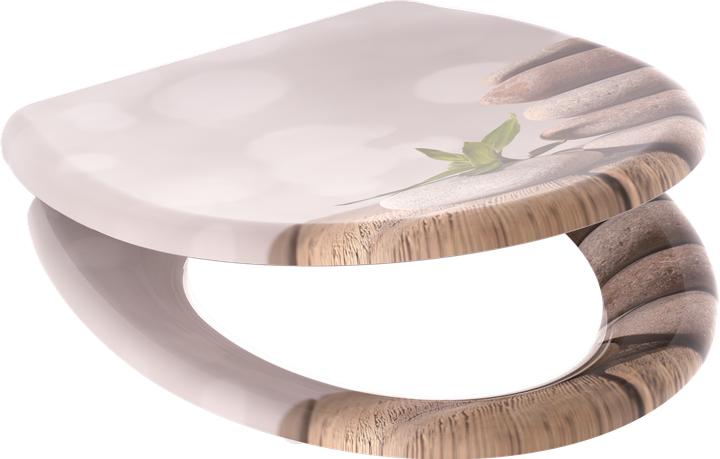 Actual product image Schütte Thermoset toilet seat STONE PYRAMID Soft-close mechanism Quick-release fastener 82380 Asian