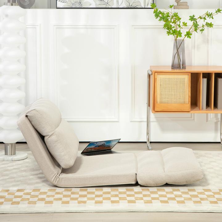 Actual product image Homcom Bodenstuhl Polyester, Metall Beige