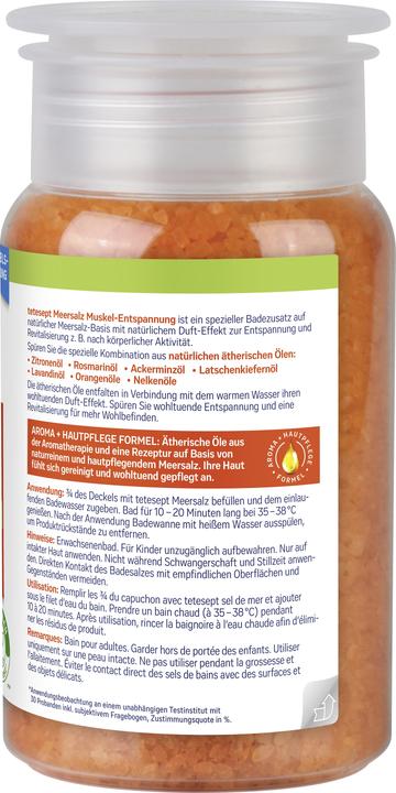 Valeurs nutritives et ingrédients Tetesept Détente musculaire (Sel de bain)